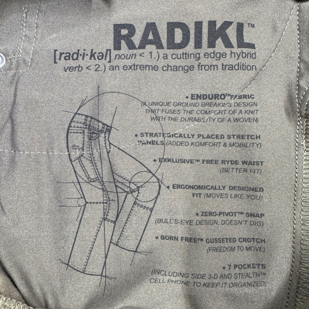 Kuhl Radikl Mens 36x32 Hiking Outdoor Hybrid Utility Pants Brown - Picture 9 of 14